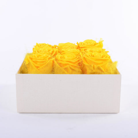 Gift roses | 9 rose stabilizzate gialle |