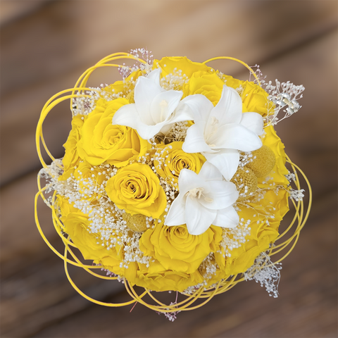 Bouquet giallo con gigli