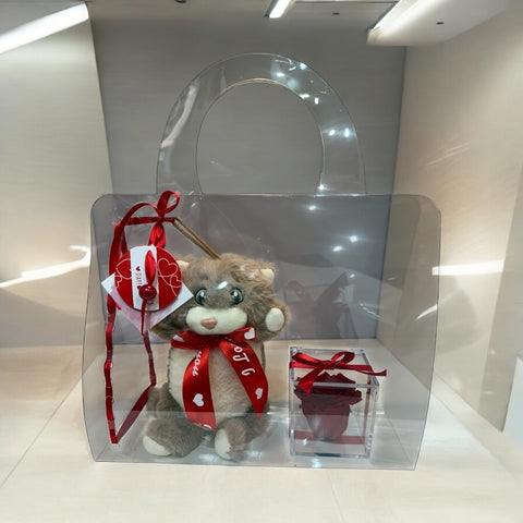 Rosa stabilizzata più pupazzo -