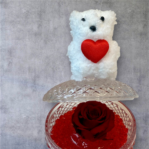 rosa stabilizzata rossa - pupazzetto