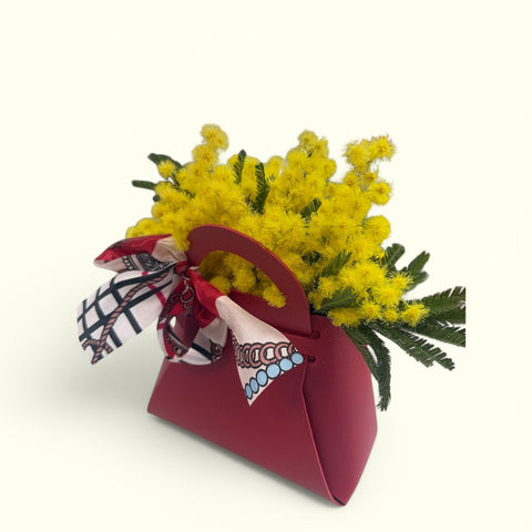 Mimosa borsetta e foulard - idea regalo festa della donna NEW