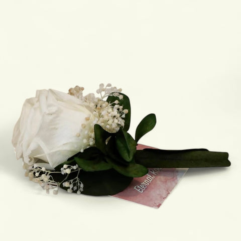 Fiore all'occhiello - rosa bianca