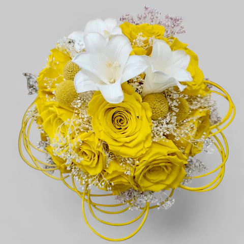 Bouquet giallo con gigli