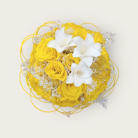 Bouquet giallo con gigli