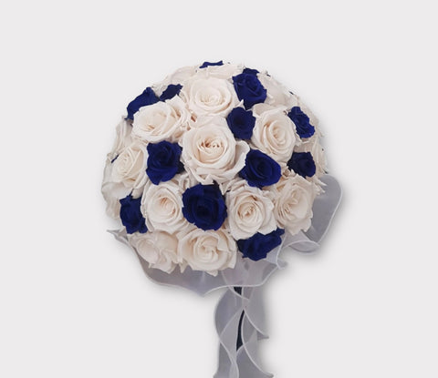 Bouquet blu e bianco