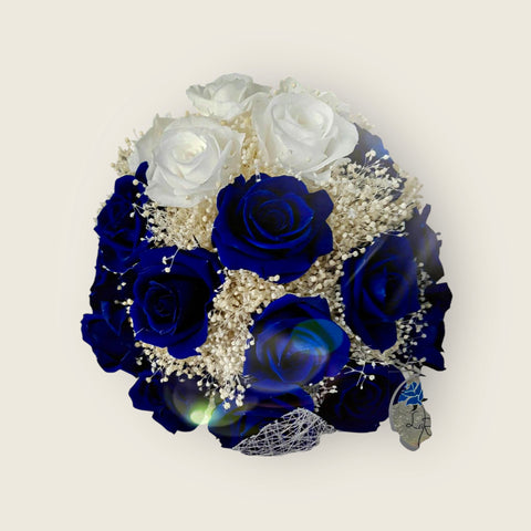 Bouquet bianco e blu