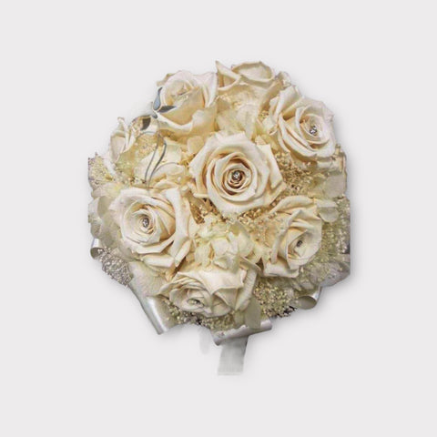Bouquet tondeggiante - rose panna