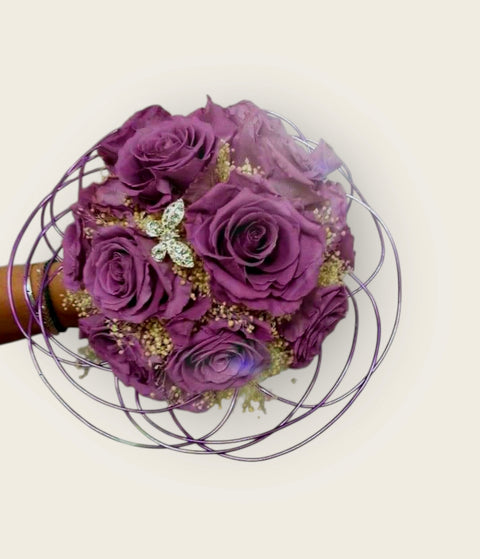 Bouquet moderno - rose fucsia stabilizzate