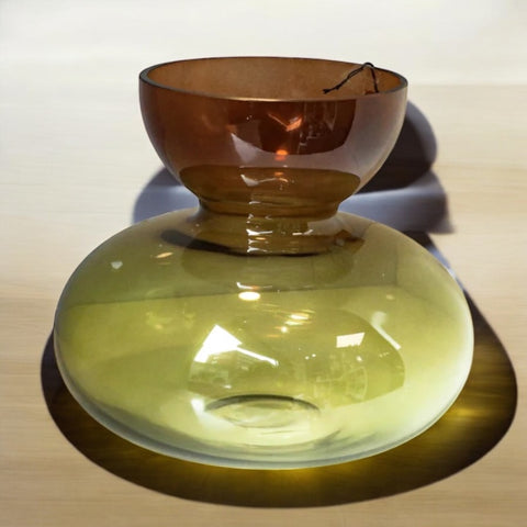 Vaso vetro soffiato verde