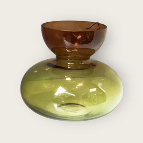 Vaso vetro soffiato verde