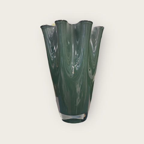 vaso alto verde vetro soffiato