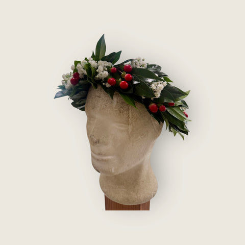 Coroncina di alloro con bacche e gexo