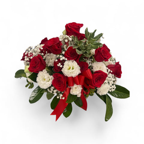 Centrotavola rosso e bianco