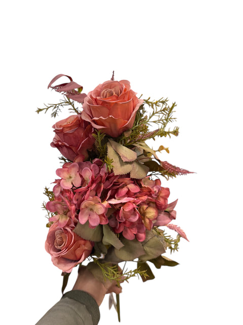 fiori di seta rose rosa antico