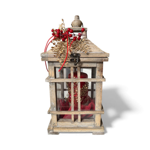 lanterna natalizia colori rosso e oro