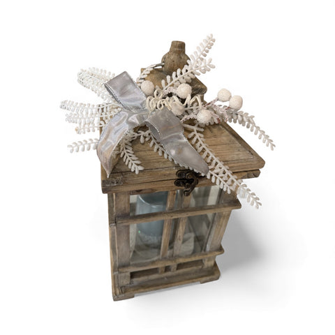 lanterna natatalizia colori azzurro e argento