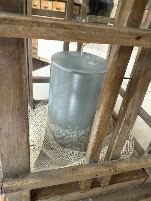 lanterna natatalizia colori azzurro e argento