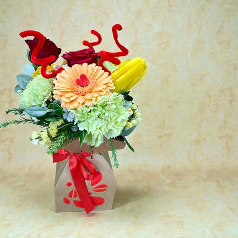 Fiori naturali con riserva d'acqua