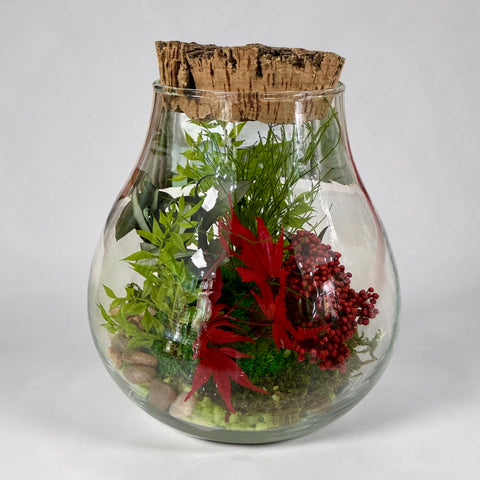 Terrarium artificiale con acero - tondo