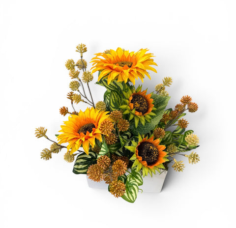Composizione girasoli - prodotti artificiali