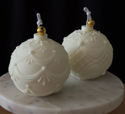 Pallina festoni  - candela artigianale Natalizia - Nouria