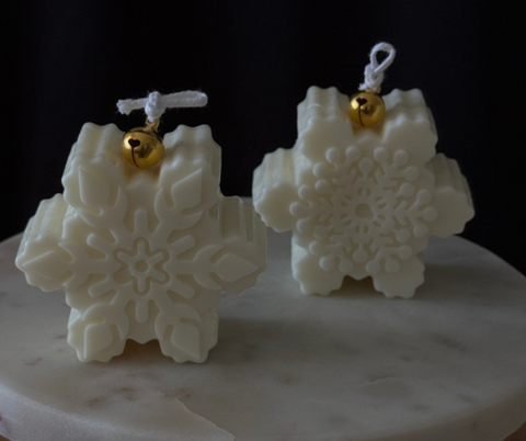 Fiocco neve  - candela artigianale Natalizia - Nouria