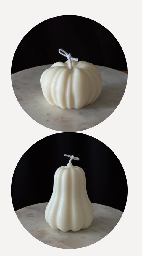 set zucche lucide  - candela artigianale Natalizia - Nouria