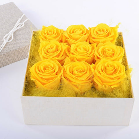 Gift roses | 9 rose stabilizzate gialle |