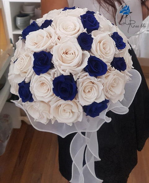 Bouquet blu e bianco